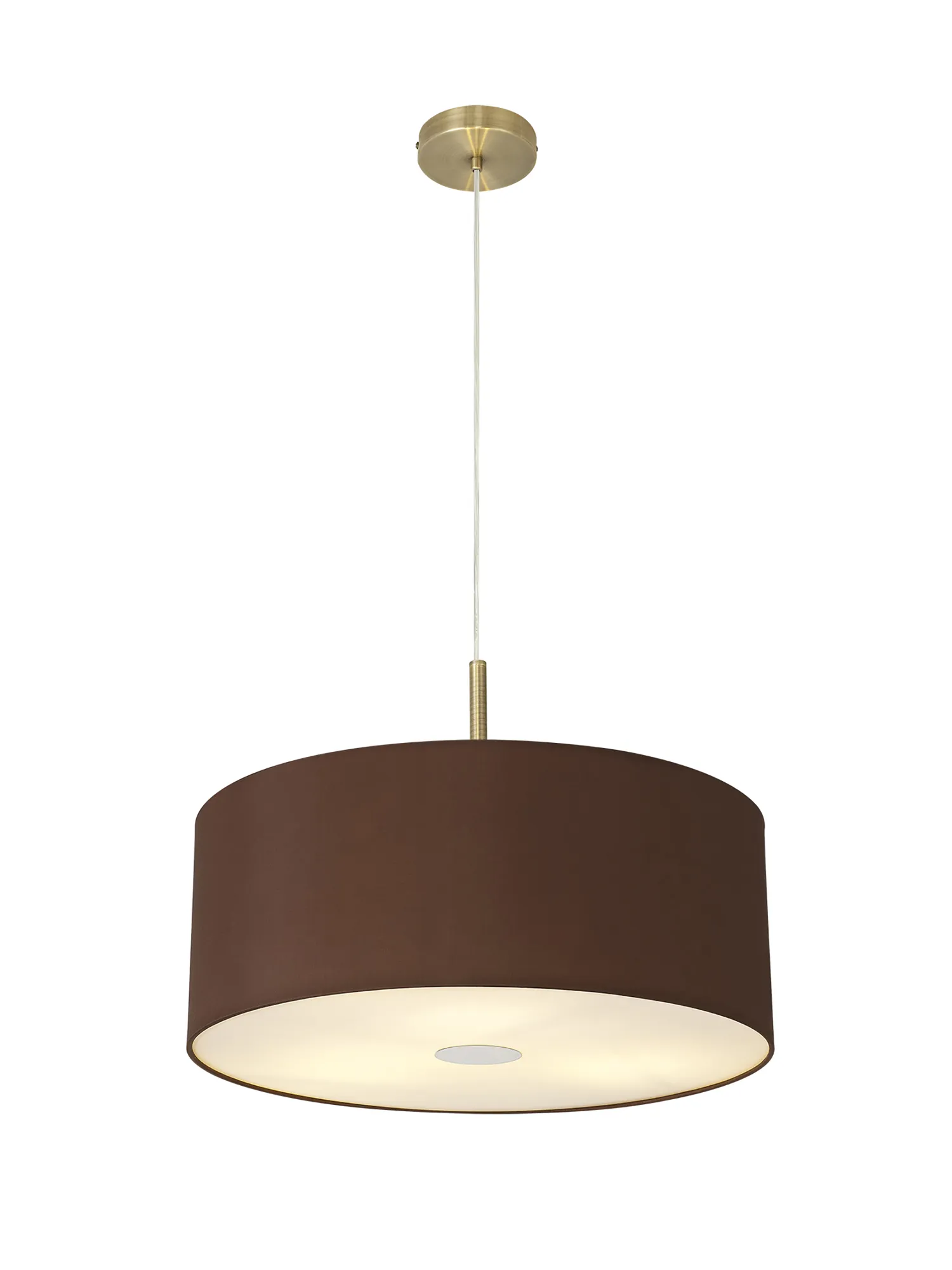 Baymont 50cm 3 Light Pendant Antique Brass, Raw Cocoa/Grecian Bronze, Frosted Diffuser DK0406  Deco Baymont AB RC
